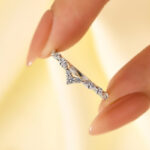 S925 Crown-Shaped Curved Wedding Band Wedding Ring In Sterling Silver