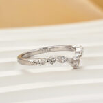 S925 Crown-Shaped Curved Wedding Band Wedding Ring In Sterling Silver - Image 4