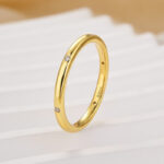 S925 Classic 925 Sterling SIlver Wedding Band With Round Cut Stone - Image 3