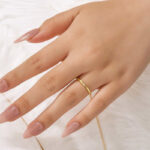 S925 Classic 925 Sterling SIlver Wedding Band With Round Cut Stone - Image 2