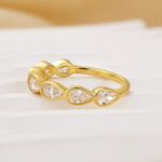 S925 2.1Ct Luxe Pear Cut Bezel Wedding Band In Sterling Silver - Image 4