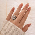 S925 Crown Shaped Insert Wedding Band Engagament Ring Enhancer In Sterling Silver - Image 2