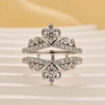 S925 Crown Shaped Insert Wedding Band Engagament Ring Enhancer In Sterling Silver - Image 3