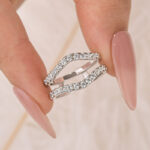 S925 Vintage Insert Wedding Band Engagement Ring Enhancer In Sterling Silver