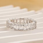 S925 3.5Ct Emerald Cut Women's Wedding Band In Sterling Silver - Image 4