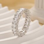 S925 3.5Ct Emerald Cut Women's Wedding Band In Sterling Silver - Image 3