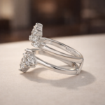S925 Sterling Silver White Gold Stackable Wedding Band For Women - Image 5
