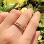 S925 Yellow Gold Art Deco Full Eternity Stackable Wedding Band Set In Sterling Silver - Image 4