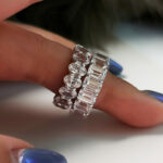 S925 Eternity Sona Simulated Diamond Women's Wedding Band for Gifts - Image 3