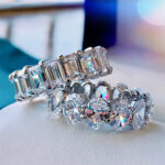 S925 Eternity Sona Simulated Diamond Women's Wedding Band for Gifts - Image 4