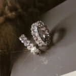 S925 Eternity Sona Simulated Diamond Women's Wedding Band for Gifts - Image 5