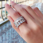 S925 Eternity Sona Simulated Diamond Women's Wedding Band for Gifts - Image 2