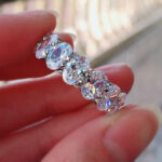 S925 Eternity Sona Simulated Diamond Women's Wedding Band for Gifts - Image 7