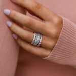 S925 Stunning Cushion Cut 3PC Wedding Band Set For Women In Sterling Silver - Image 2