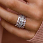 S925 Stunning Cushion Cut 3PC Wedding Band Set For Women In Sterling Silver