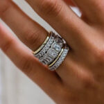 S925 Gorgeous 5PC Cushion Cut Women's Wedding Band Set