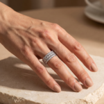 S925 Desirable Marquise & Round Cut 3PC Wedding Band Set In Sterling Silver - Image 7