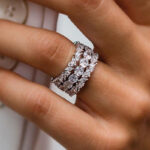 S925 Desirable Marquise & Round Cut 3PC Wedding Band Set In Sterling Silver