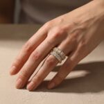 S925/Brass Luxurious Cushion Cut 4PC Wedding Band Set For Women In Sterling Silver - Image 9