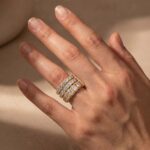 S925/Brass Luxurious Cushion Cut 4PC Wedding Band Set For Women In Sterling Silver - Image 8