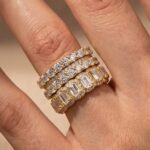 S925/Brass Luxurious Cushion Cut 4PC Wedding Band Set For Women In Sterling Silver - Image 7