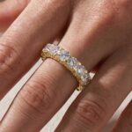 S925 Eternity Round Cut Simulated Diamond Wedding Band for Her In White Gold - Image 7