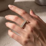 S925 Eternity Round Cut Simulated Diamond Wedding Band for Her In White Gold - Image 9