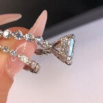 S925 3.0 Carat Radiant Cut White Sapphire Wedding Ring Set For Her In Sterling Silver - Image 2