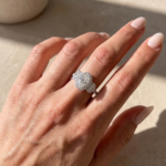 S925 2.5Ct Halo Oval Cut Three Stone Engagement Ring Travel Ring In Sterling Silver - Image 2