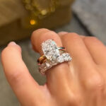 S925 3PC Wedding Sets Cushion Cut 9.0Ct Hidden Halo Solitaire Engagement Ring Full Eternity Wedding Bands