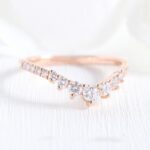 S925 Stunning Chic Thin V Shaped Stacking Wedding Band In Sterling Silver - Image 8