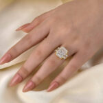 S925 Luxurious Radiant Cut Three Stone Women's Engagement Ring In Sterling Silver - Image 2