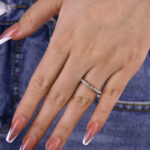 S925 Vintage Full Eternity Art Deco Stacking Women's Wedding Band In Sterling Silver - Image 2
