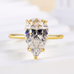 S925 Maxine Classic 5 Prong 2.5 Ct~4.0 Ct Pear Cut Engagement Ring - Image 4