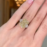 S925 4.5Ct Radiant Cut Side Stone Two-Tond Gold  Engagement Ring - Image 2