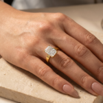 S925 7.0Ct Radiant Cut Wide Band Engagement Ring For Woman - Image 3