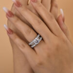 S925 Classic Round Cut 3-Pieces Wedding Set In Sterling Silver - Image 4