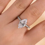S925 4.0Ct Marquise Cut Half Eternity Engagement Ring In Sterling Silver