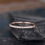 S925 Sterling Silver Classic Half Eternity Thin Women's Wedding Band - Image 5