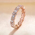 S925 Elegant Round Cut Full Wedding Band for Women In Sterling Silver - Image 12