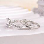 S925 Exquisite 2.0 Carat Cushion Cut Women's Wedding Ring Set In Sterling Silver - Image 4