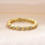 S925 Vintage Full Eternity Art Deco Stacking Women's Wedding Band In Sterling Silver - Image 3