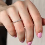 S925 Sterling Silver Classic Half Eternity Thin Women's Wedding Band - Image 2
