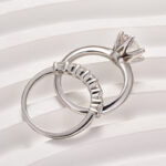 S925 Moissanite 2.0 Carat Round Cut Wedding Ring Set For Women - Image 8