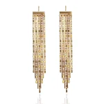 18k Yellow Gold Drop Earrings Multi-Strand Tassel Fringe Style