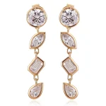 3.3CTW Artistic Alien-Moissanite Drop Earring with Multi-Shape Stone Arrangement