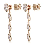 3.3CTW Artistic Alien-Moissanite Drop Earring with Multi-Shape Stone Arrangement