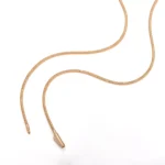 18K yellow Gold Plain Collar | Minimalist Contoured Comfort Chain - Image 3