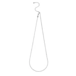 18K White Gold Bead Chain Necklace | Micro-Bead Links with Adjustable Clasp​ - Image 2