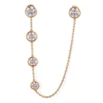 Elegant Round Cut Moissanite Drop Earring Chain Design - Image 2